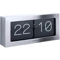 Karlsson - Horloge murale / de bureau Boxed Flip XL - Acier brossé