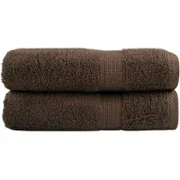 vidaXL Essuie-mains de qualité supérieure SOLUND 2 pcs marron 600 g/m²