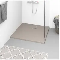 vidaXL Receveur de douche SMC Marron 90x80 cm