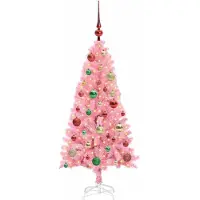 vidaXL , sapin de Noël rose, 120 cm, PVC