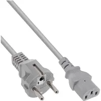 InLine - Câble d'alimentation - power CEE 7/7 (P) droit pour power IEC 60320 C13 - 1.8 m - moulé - gris