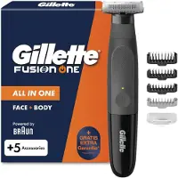 Gillette Fusion One Hybrid, rasoir électrique pour hommes, noir
