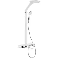 Mexen Ensemble de douche apparente Blaze avec pomme de douche et mitigeur, blanc/chrome - 78109-20