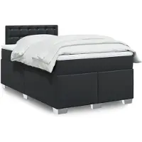 vidaXL Lit boxspring avec matelas noir 120x200 cm similicuir