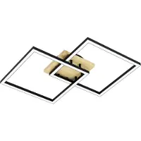 Eglo Lampe de plafond Zigbee Lomaltas-Z noir avec aspect bois - carré