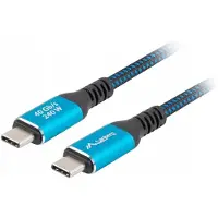 Lanberg CA-CMCM-45CU-0015-BK USB-C M/M USB4 Kabel 1,5m 240W 8K 60Hz schwarz/blau