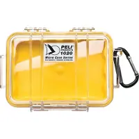 Peli Étui micro 1020, type mallette/classique, disponible en noir, bleu, rouge, transparent et jaune, en polycarbonate, dimensions : 12,1 cm, 5,4 cm, 17,3 cm