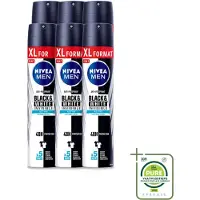 Nivea 6 sprays déodorants MEN Invisible Black & White Active, 250 ml - Pack économique - 6 pièces