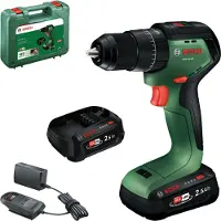 Bosch Perceuse-visseuse à percussion sans fil PSB18V-60, avec 1 batterie PBA 18V 2,5 Ah, livrée dans un coffret