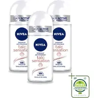 Nivea 3 déodorants roll-on Talc Sensation, anti-transpirant, 50 ml - Lot de 3