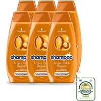 Schwarzkopf 6 flacons de shampooing à l'huile d'argan et réparateur - Pour cheveux secs et abîmés - 400 ml - Pack économique - 6 pièces