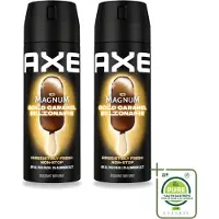 Axe 2 vaporisateurs corporels Magnum Gold Caramel Billionaire, 150 ml - Lot de 2
