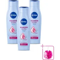 Nivea 3 flacons de shampooing Diamond Gloss - 250 ml - Lot de 3
