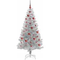 vidaXL Arbre de Noël , argent, 150 cm, en PET