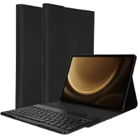 Accezz Étui de tablette Bluetooth Clavier pour Samsung Galaxy Tab S9 FE Plus - QWERTY / NL - Noir