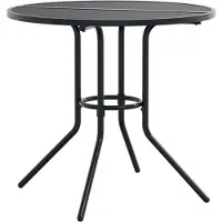 vidaXL Table de terrasse ronde Anthracite Acier revêtu par poudre