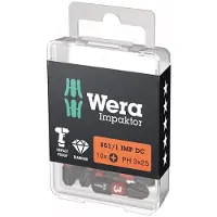 Wera Bit 851/1 IMP DC PH3 Longueur 25 mm 1/4 ″ C6,3 Impacteur, DC
