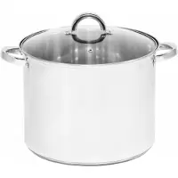Topfann Marmite en acier inoxydable de 8 l, marmite à soupe, marmite compatible induction, marmite polyvalente, marmite à viande, marmite de 8 l
