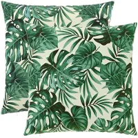 vidaXL Housse De Coussin 2 Pcs Heerlen Motif Feuilles 60 X 60 Cm
