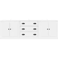 vidaXL Sideboards 3 pcs. Blanc Bois composite