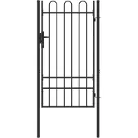 vidaXL Porte de Clôture Gris 100 x 175 cm Acier revêtu de poudre