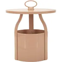 Mauro Ferretti Table D'Appoint En Polypropylène Rose Iris, Ø 44 X 43 Cm - Moderne, Romantique Et Fonctionnelle - Collection Iris