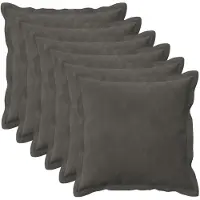 vidaXL Housse De Coussin 6 Pcs Houten Gris Foncé 50 X 50 Cm Velours