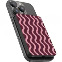 Selencia Powerbank Vivid 5 000 mAh - Convient pour MagSafe et Qi - Black / Wavy Baby Burgundy