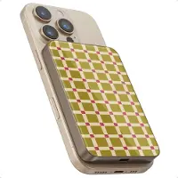Selencia Powerbank Vivid 5 000 mAh - Convient pour MagSafe et Qi - Desert Gold / Check This Olive