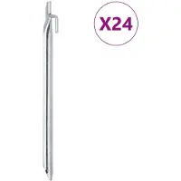 vidaXL Piquets de tente 24 pcs forme de V 29,5cm Ø20mm acier galvanisé