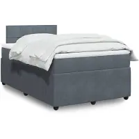 vidaXL Lit boxspring avec matelas gris foncé 120x200 cm velours