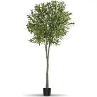 TecTake Olivier artificiel Oleand - Plante artificielle méditerranéenne avec feuilles et olives réalistes - Facile d'entretien et polyvalent - Pot de fleur robuste inclus - Hauteur : 210 cm