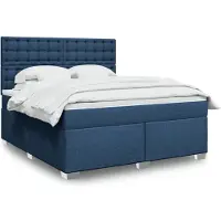 vidaXL Lit boxspring avec matelas bleu 180x200 cm Tissu