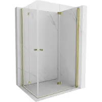 Mexen Mist-F Duo cabine de douche pliante 70 x 75 cm, transparent, or - 8A6-070L-075P-50-00