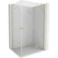 Mexen Mist-H L Duo cabine de douche battante 70 x 80 cm, transparent, or brossé - 8A5L-070L-080P-55-00