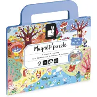 Janod - Puzzle magnétique "Mangetipuzzel" - Thème : Pompiers - 36 pièces