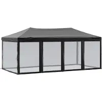 vidaXL Partytent pliable avec parois latérales 3x6 m noir