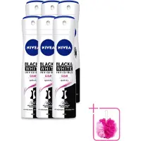 Nivea 6 sprays déodorants Invisible Black & White - 150 ml - Lot de 6
