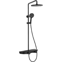 Mexen Ensemble de douche extérieure Axis avec pomme de douche et robinet, noir - 78112-70
