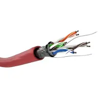 Goobay Câble réseau CAT 5e, F/UTP, 100 m, rouge, rouge - Conducteur en aluminium recouvert de cuivre (CCA), AWG 26/7 (toronné), gaine en PVC