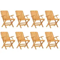vidaXL Chaises de jardin 8 pcs. Pliable 61x67x90 cm bois massif teck