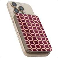 Selencia Powerbank Vivid 5 000 mAh - Convient pour MagSafe et Qi - Desert Gold / Check This Burgundy