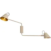 QAZQA Applique murale moderne taupe avec intérieur doré orientable 2 lumières - Lune