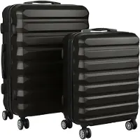 Relaxdays Ensemble de valises , 2 pièces, 2 tailles, 4 roulettes, coque rigide, poignée télescopique, valises de voyage avec serrure à combinaison, noir