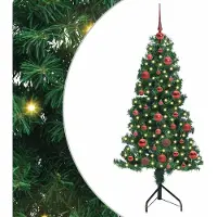 vidaXL Arbre de Noël artificiel angulaire vert 150 cm PVC et métal