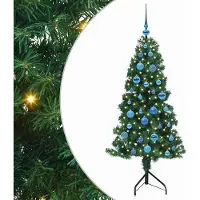 vidaXL Arbre de Noël artificiel d'angle Vert 150 cm PVC et métal