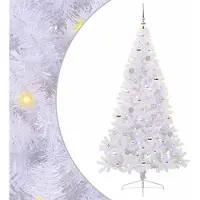 vidaXL Sapin de Noël artificiel avec 300 LED Blanc 180 cm PVC et Acier