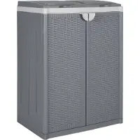 vidaXL Poubelle à 2 volets Gris 65x45x88 cm PP