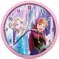 Kids Horloge murale décorée, motif "Frozen", rose. Pour enfant, couleur rose, taille unique