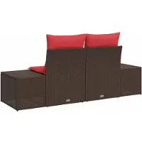 vidaXL Canapé de jardin avec coussins 184 x 62 x 69 cm en rotin synthétique